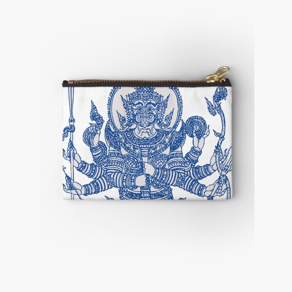 Item preview, BLUE Thai Mythical Guardian Line Art | Ancient Ink Illustration designed and sold by Bspaces.