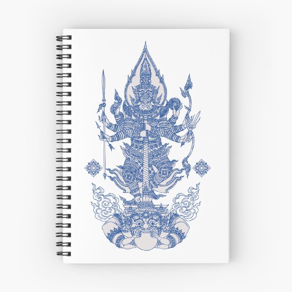 Item preview, BLUE Thai Mythical Guardian Line Art | Ancient Ink Illustration designed and sold by Bspaces.