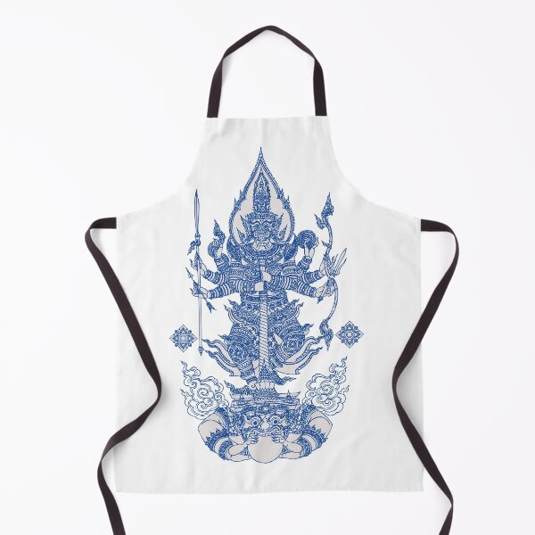 Item preview, BLUE Thai Mythical Guardian Line Art | Ancient Ink Illustration designed and sold by Bspaces.