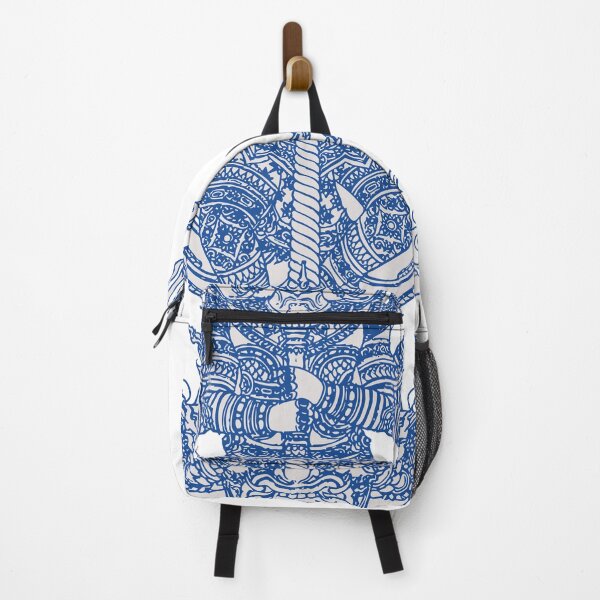 Item preview, BLUE Thai Mythical Guardian Line Art | Ancient Ink Illustration designed and sold by Bspaces.