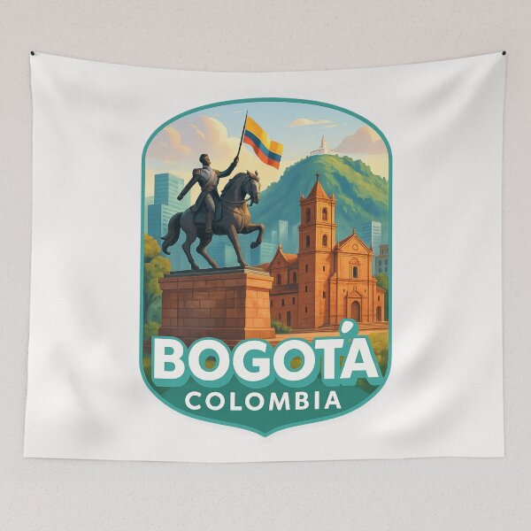 Item preview,  Bogotá, Colombia – Bolívar Statue and Colonial Cathedral designed and sold by Places On Earth.