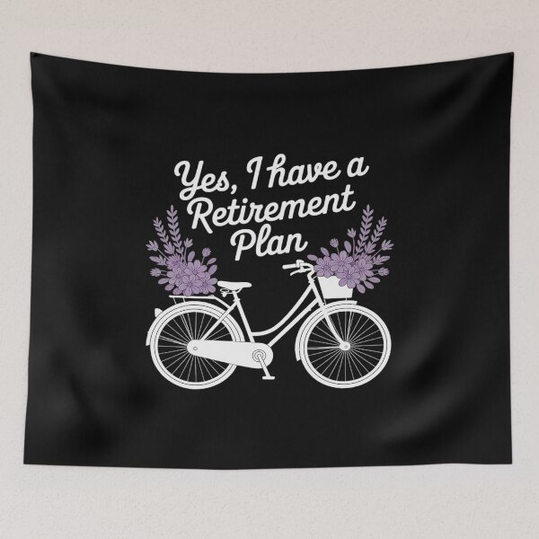 Item preview, Retired Cyclist Bicycle Plan Touring Adventure Flowers designed and sold by GasVille.