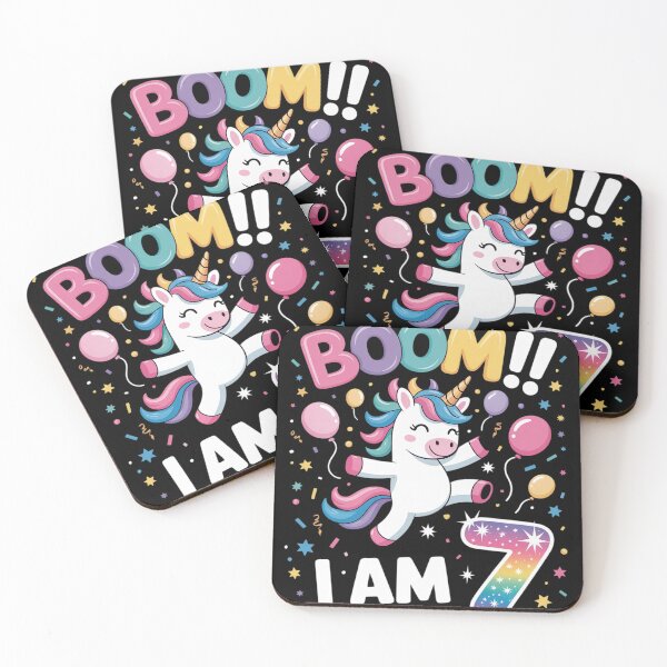 Item preview, 7 Years Old Unicorn Flossing 7th Birthday Girl Unicorn Party designed and sold by InspiredFoul.