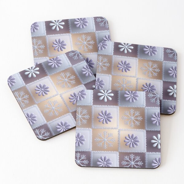 Item preview, Icy Floral Grid Christmas Throw Blanket & Pillow Cover Set - Frosted Plum & Holographic Gold designed and sold by ZyxDes.