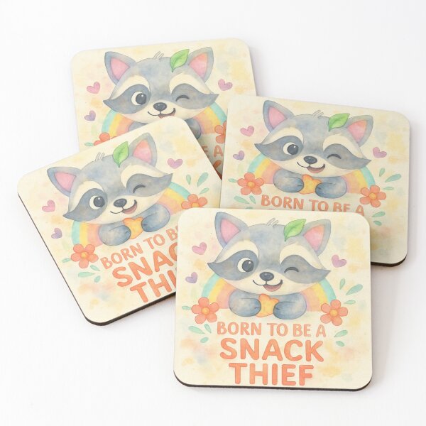 Item preview, Born to Be a Snack Thief – Cute Raccoon Mischief Design designed and sold by baggycatsworld.