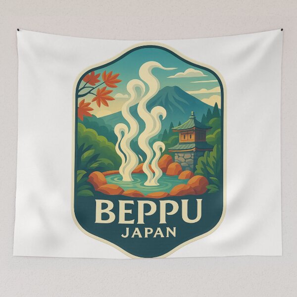 Item preview,  Beppu, Japan – Jigoku Hot Springs and Mount Tsurumi Views designed and sold by Places On Earth.
