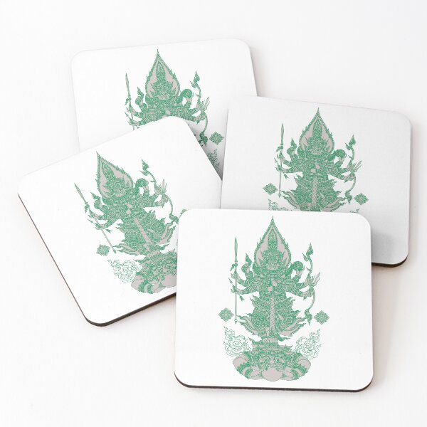 Item preview, Green Thai Mythical Guardian Line Art | Ancient Ink Illustration designed and sold by Bspaces.