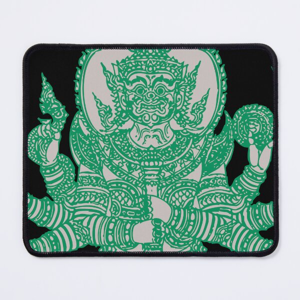 Item preview, Green Thai Mythical Guardian Line Art | Ancient Ink Illustration designed and sold by Bspaces.
