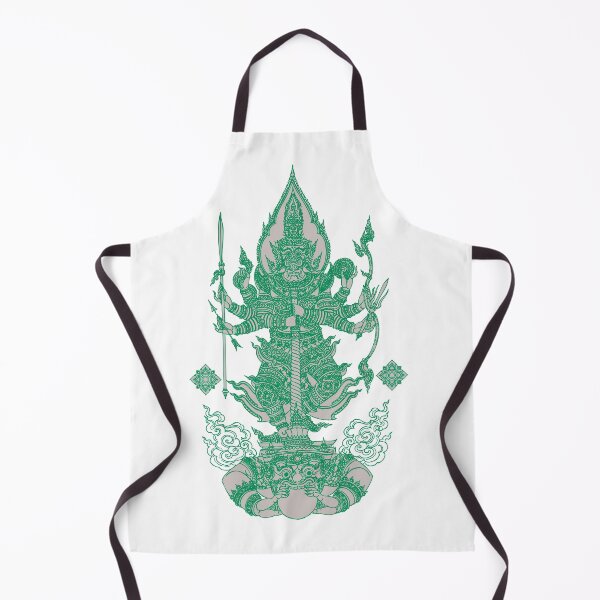 Item preview, Green Thai Mythical Guardian Line Art | Ancient Ink Illustration designed and sold by Bspaces.