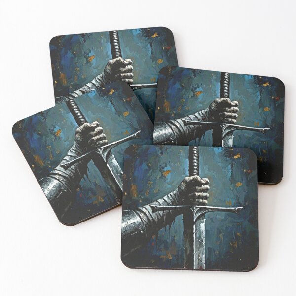 Item preview, Knight's Hand Gripping Medieval Longsword - Dramatic Grunge Art designed and sold by Art's Diner.