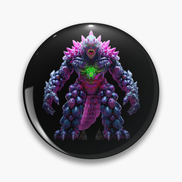 Item preview, Neon Kaiju Balloon Monster – Vibrant Cyber Street Art Creature designed and sold by PLUSHIWORLDtm.