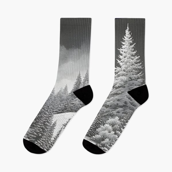 Artikelvorschau, Winterliche Kiefernlandschaft im Schnee dargestellt entworfen und verkauft von Mianku | Für das Leben.