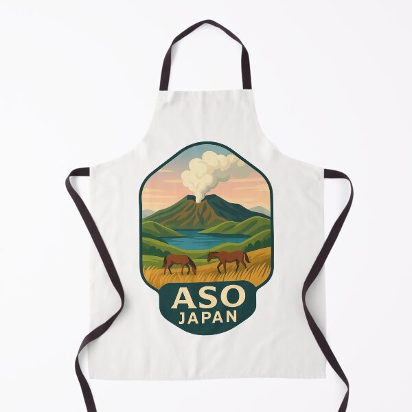 Item preview, Aso, Japan – Volcanic Lake and Grazing Horses designed and sold by Places On Earth.