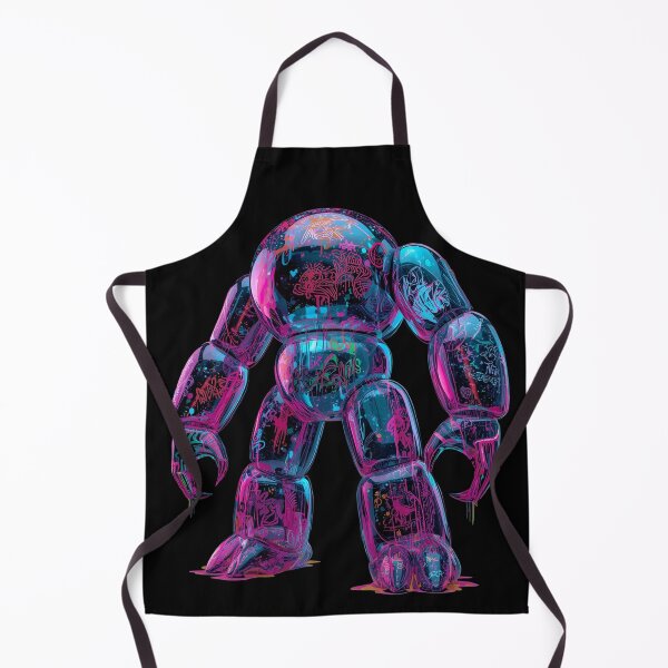 Item preview, Cyber Neon Balloon Mech – Graffiti Glow Street Art Robot designed and sold by PLUSHIWORLDtm.