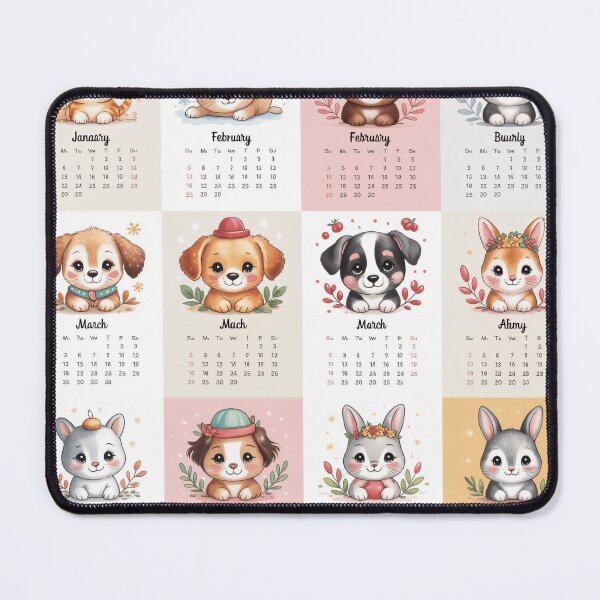 Item preview, Whimsical Animal Calendar Throw Blanket & Pillow Set - Monthly Cute Critters designed and sold by ZyxDes.