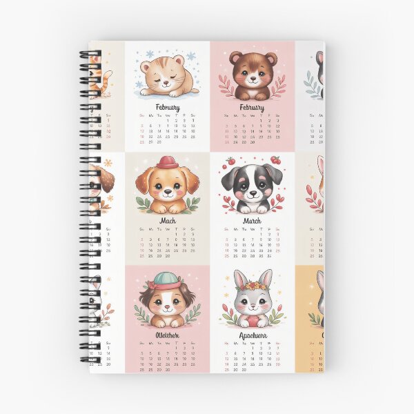 Item preview, Whimsical Animal Calendar Throw Blanket & Pillow Set - Monthly Cute Critters designed and sold by ZyxDes.