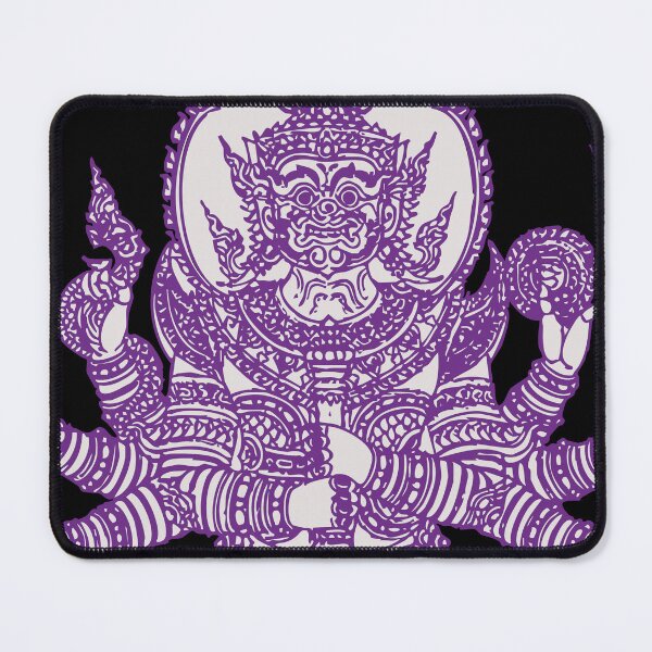 Item preview, Purple Thai Mythical Guardian Line Art | Ancient Ink Illustration designed and sold by Bspaces.