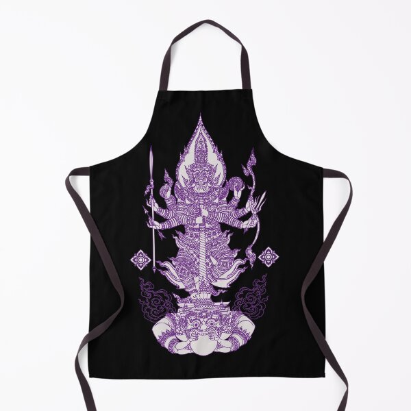 Item preview, Purple Thai Mythical Guardian Line Art | Ancient Ink Illustration designed and sold by Bspaces.