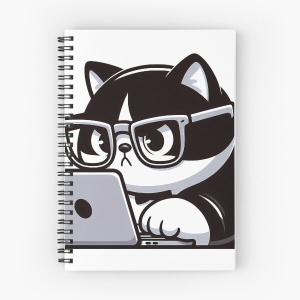 Item preview, Divertido gato nerd con esmoquin programando en una computadora portátil designed and sold by oynipshop.