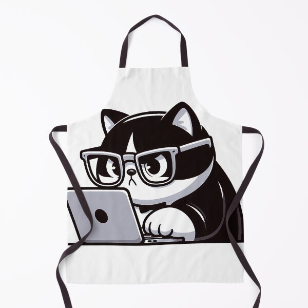 Item preview, Divertido gato nerd con esmoquin programando en una computadora portátil designed and sold by oynipshop.