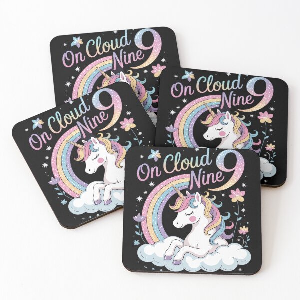 Item preview, 9-year-old Cloud Nine Cute Unicorn Girl's 9th Birthday designed and sold by InspiredFoul.