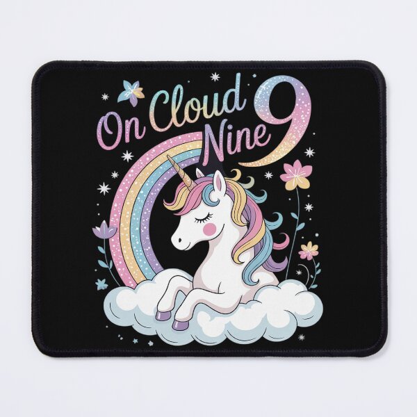 Item preview, 9-year-old Cloud Nine Cute Unicorn Girl's 9th Birthday designed and sold by InspiredFoul.