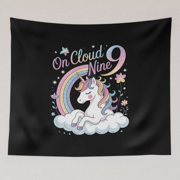 Item preview, 9-year-old Cloud Nine Cute Unicorn Girl's 9th Birthday designed and sold by InspiredFoul.