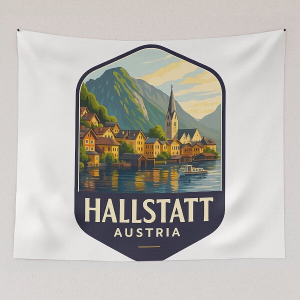 Item preview, Hallstatt Austria Alpine Village Reflections designed and sold by Places On Earth.