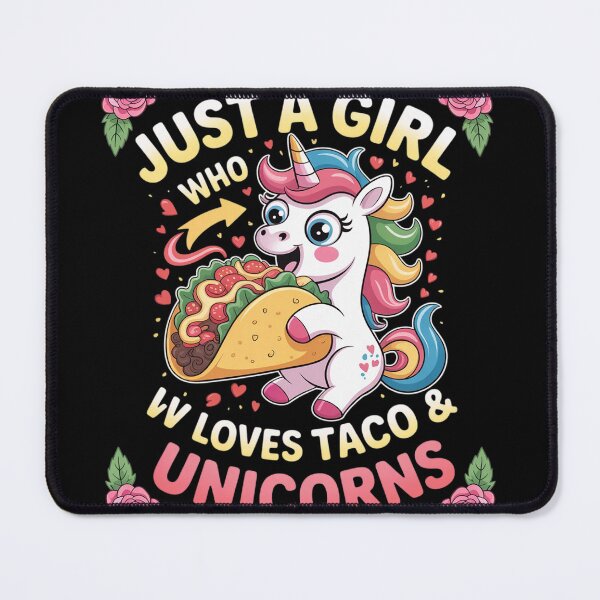 Item preview, A Girl Loves Taco And Unicorns Floral Costume Food Lover designed and sold by InspiredFoul.