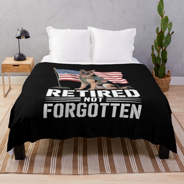 Item preview, Retired Not Forgotten Hero K9 Dog American Flag designed and sold by DetroitMug.