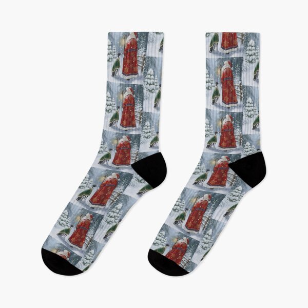 Item preview, Santa Claus and Greyhound Gazing at Winter Forest designed and sold by zoughlal.