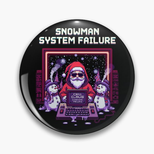 Item preview, Chill Claus Snowman System Failure – Funny Retro Pixel Christmas Santa Design designed and sold by PLUSHIWORLDtm.