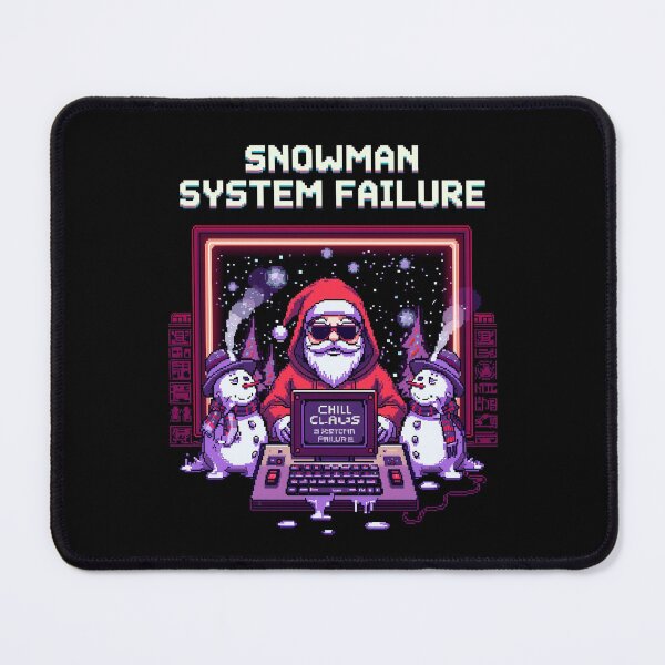 Item preview, Chill Claus Snowman System Failure – Funny Retro Pixel Christmas Santa Design designed and sold by PLUSHIWORLDtm.