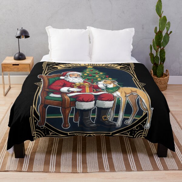 Item preview, Vintage Art Deco Santa Claus with Greyhound and Gift designed and sold by zoughlal.