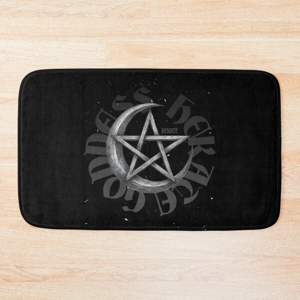 Item preview, Goddess Hecate inscription with pentagram and crescent moon designed and sold by Ecmoprints.