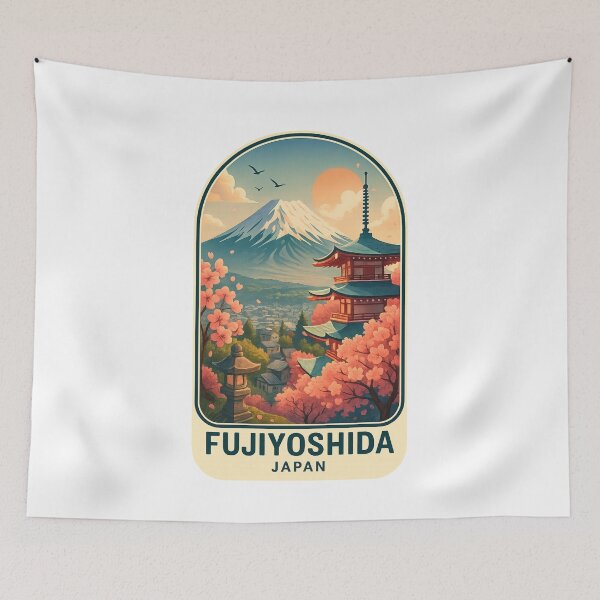 Item preview, Fujiyoshida – Sunset Over the City and Mount Fuji designed and sold by Aryabek.