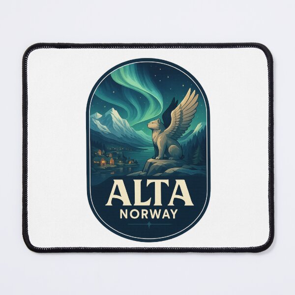 Item preview, Alta – Aurora Over Fjords and Winged Guardian designed and sold by Aryabek.