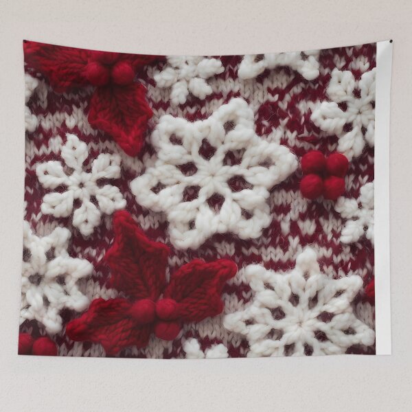 Item preview, Christmas theme, Knitted Fabric-look Texture, Red White Colors (image size 8320x12480) designed and sold by Digital-Davinci.