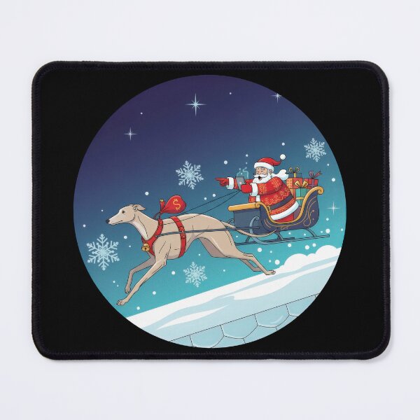 Item preview, Santa Sleigh Pulled by Fast Greyhound Cartoon designed and sold by zoughlal.