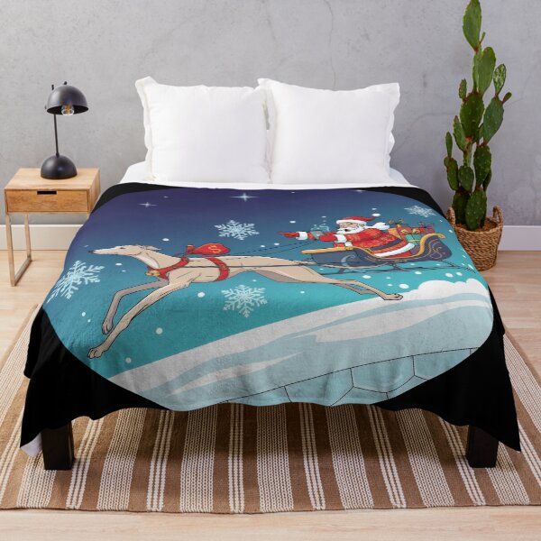 Item preview, Santa Sleigh Pulled by Fast Greyhound Cartoon designed and sold by zoughlal.