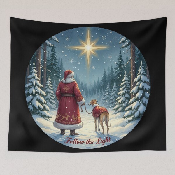 Item preview, Follow the Light Santa and Greyhound North Star designed and sold by zoughlal.