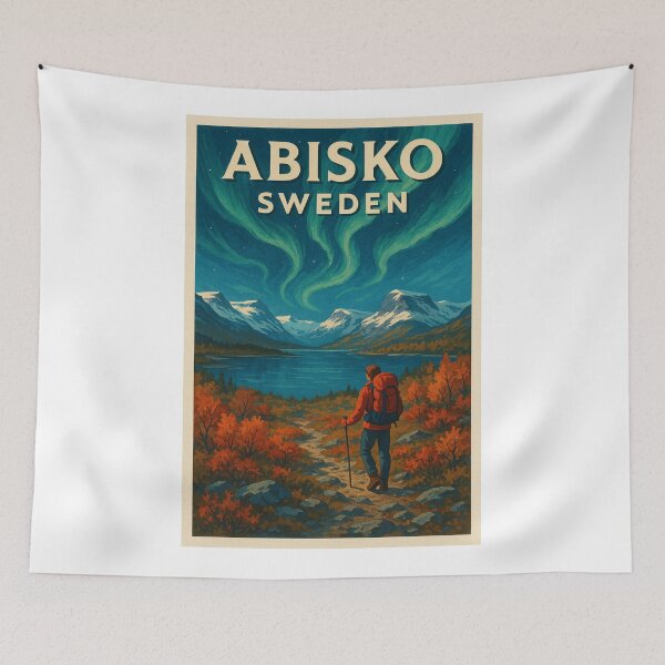 Item preview, Abisko – Autumn Aurora over Lapporten designed and sold by Aryabek.