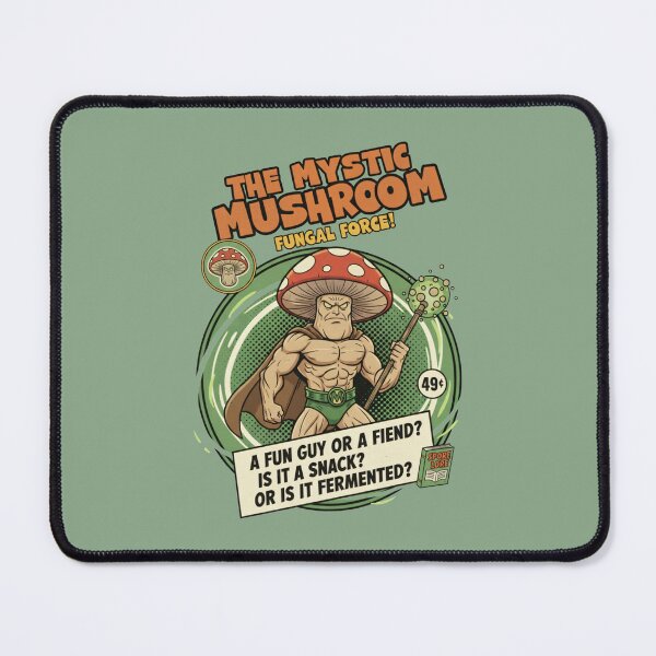 Item preview, The Mystic Mushroom Fungal Force! Retro Comic Book Hero designed and sold by AwesomeBeyondLimits.