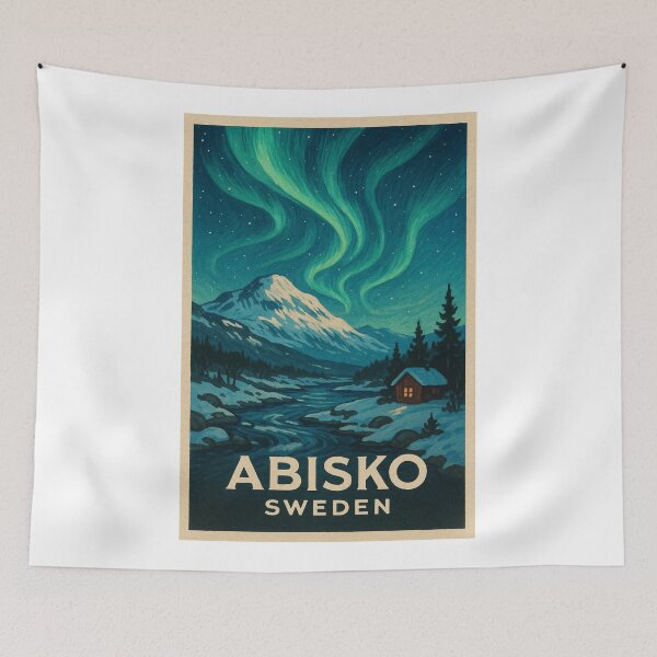 Item preview, Abisko – Winter Night by the River designed and sold by Aryabek.
