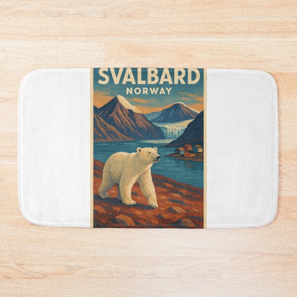 Item preview, Svalbard – Polar Bear Above Glacier Fjord designed and sold by Aryabek.