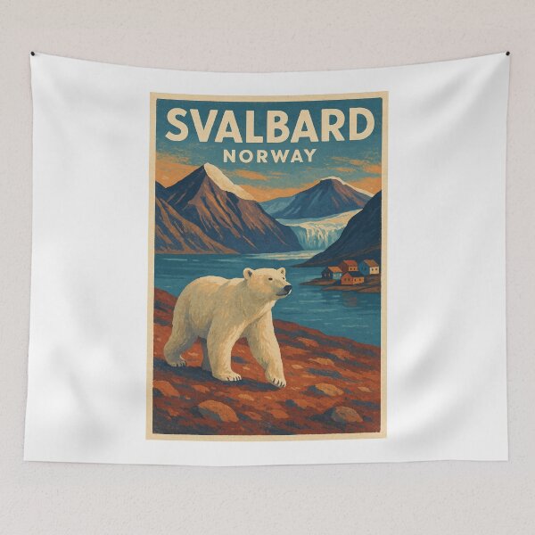 Item preview, Svalbard – Polar Bear Above Glacier Fjord designed and sold by Aryabek.