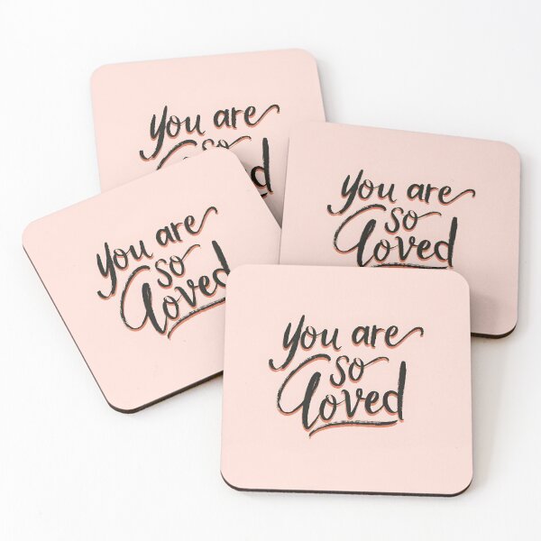 Item preview, You Are So Loved Handwritten styled Text on Beige Artistic Background designed and sold by EmeraldeaArt.