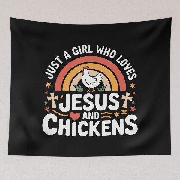 Item preview, Just A Girl Who Loves Jesus And Chickens designed and sold by EdithKelly1.