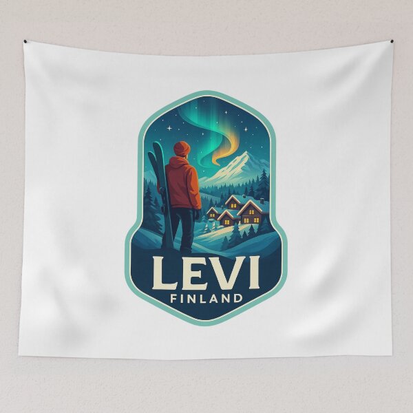 Item preview, Levi – Ski Village Under the Northern Lights designed and sold by Aryabek.
