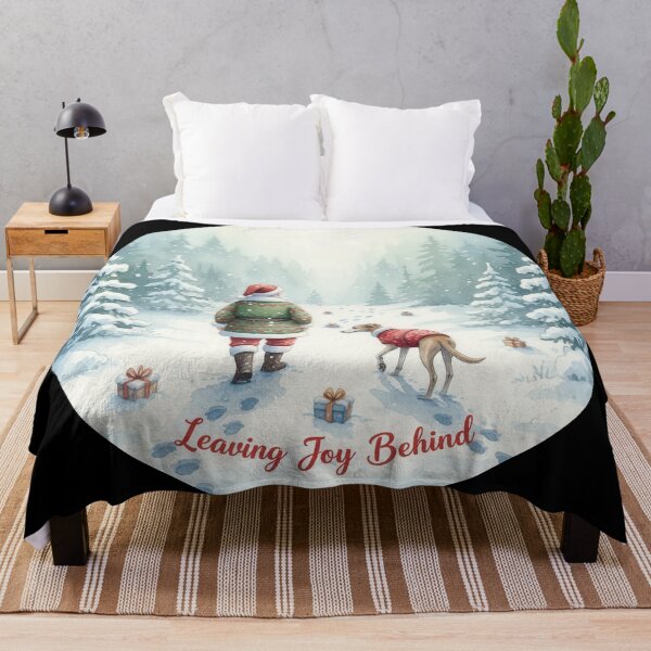 Item preview, Leaving Joy Behind Santa and Greyhound Watercolor designed and sold by zoughlal.